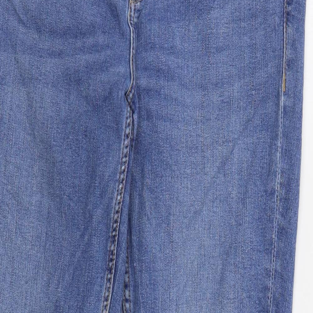 Zara Womens Blue Cotton Skinny Jeans Size 12 L26 in Regular Zip