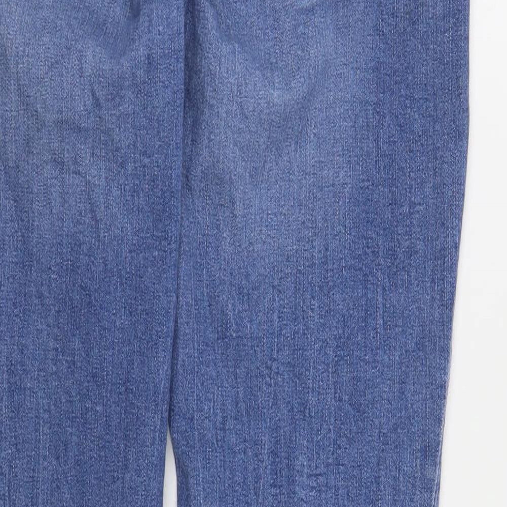 Zara Womens Blue Cotton Skinny Jeans Size 12 L26 in Regular Zip