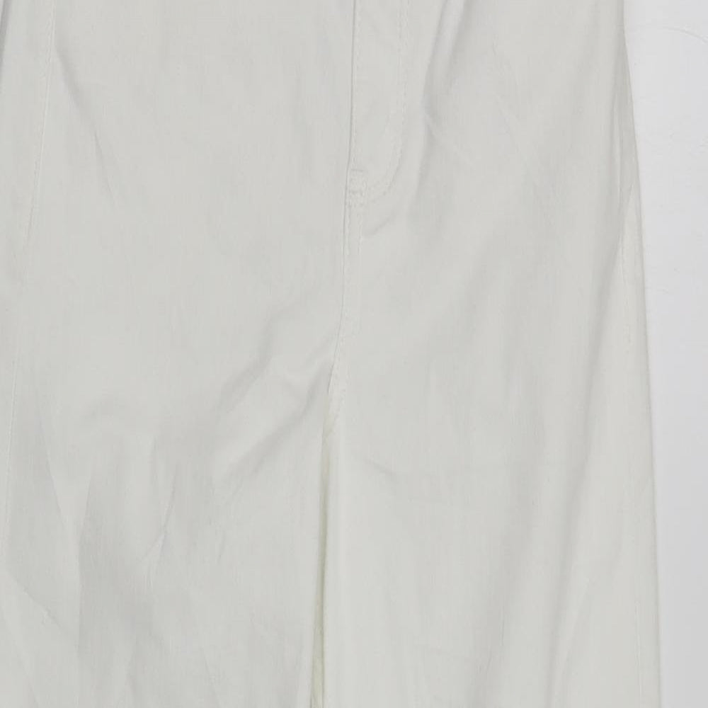 Marks and Spencer Womens White Cotton Straight Jeans Size 8 L24 in Regular Zip