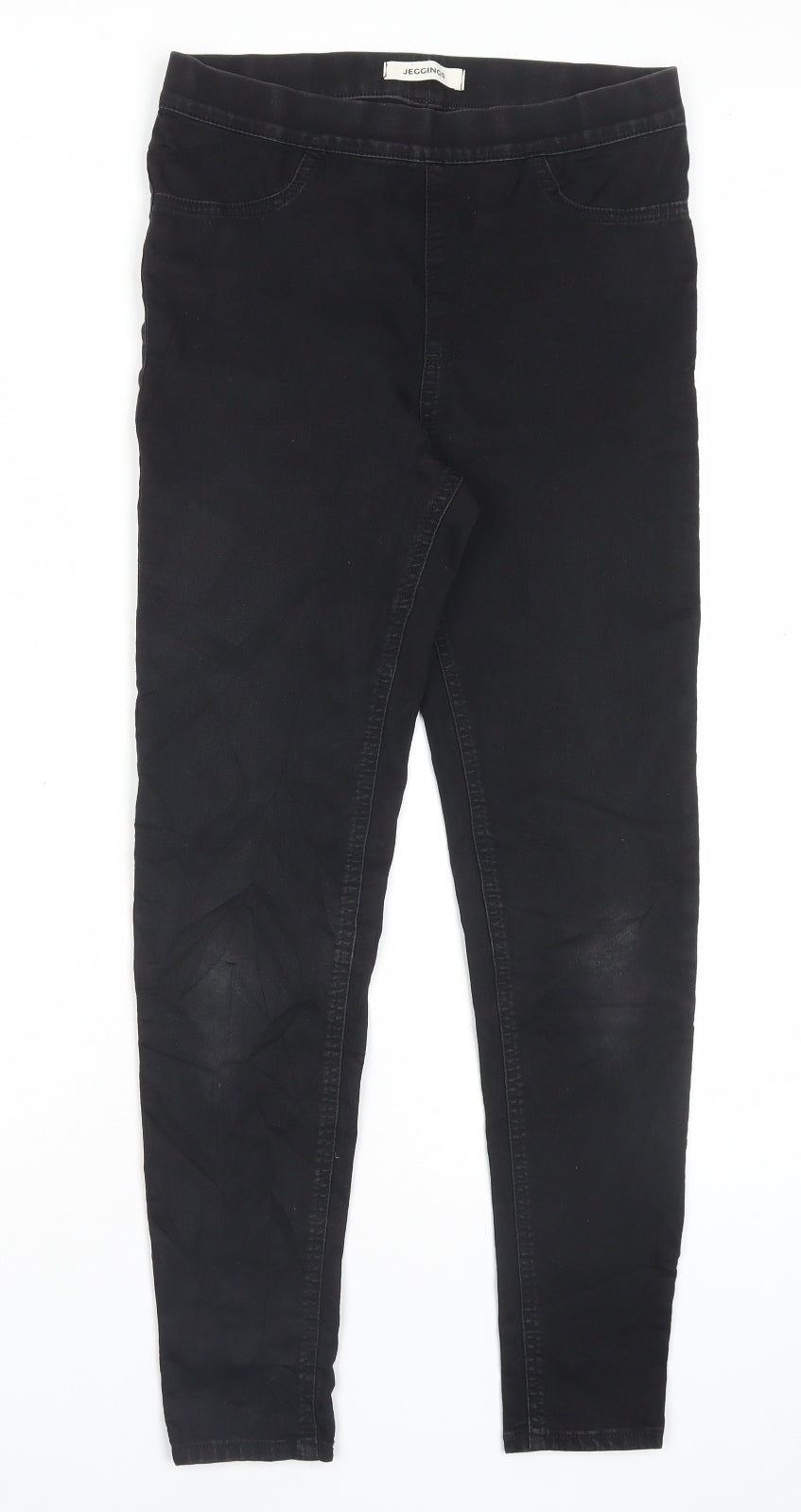 Marks and Spencer Womens Black Cotton Jegging Trousers Size 10 L27 in Regular
