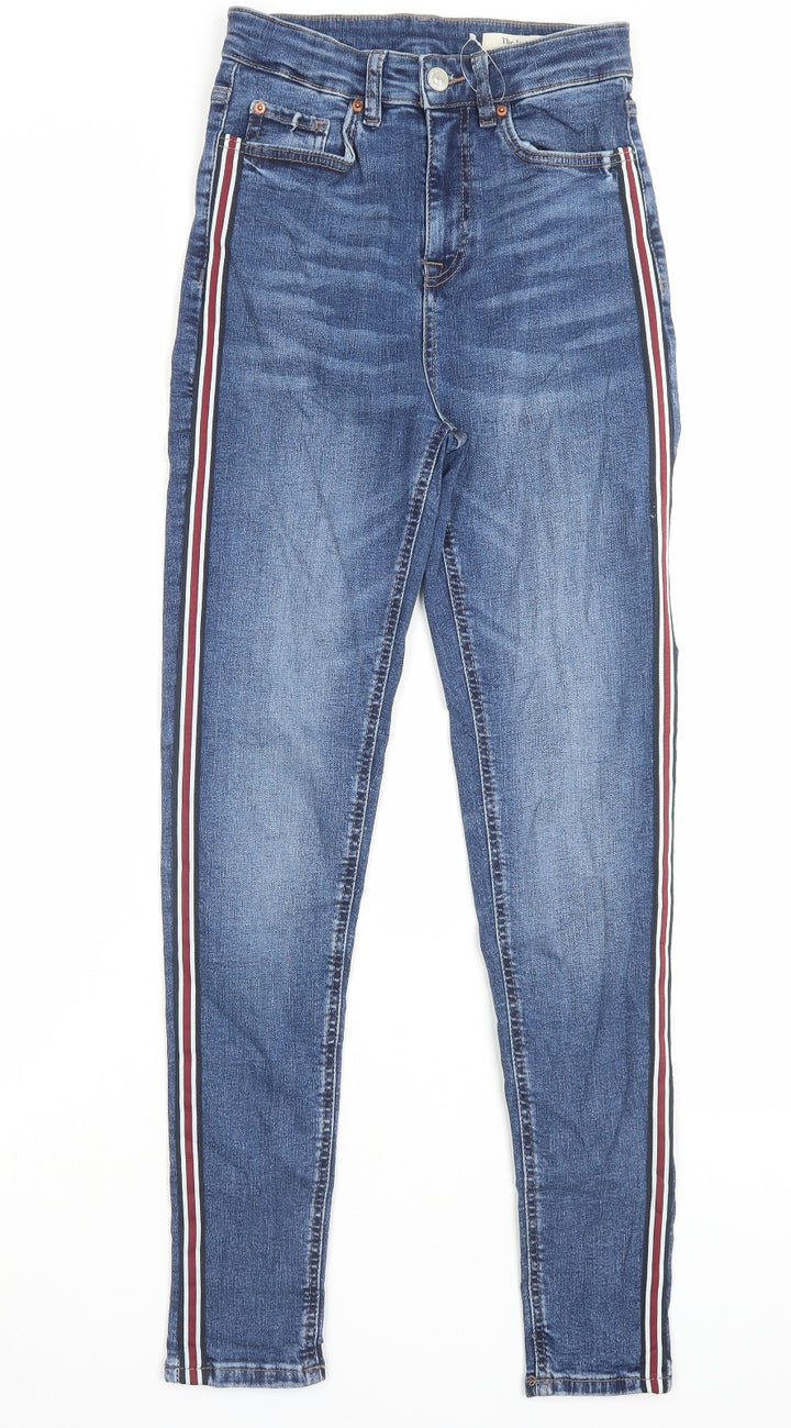Marks and Spencer Womens Blue Cotton Skinny Jeans Size 6 L29 in Regular Button