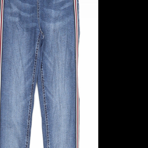 Marks and Spencer Womens Blue Cotton Skinny Jeans Size 6 L29 in Regular Button