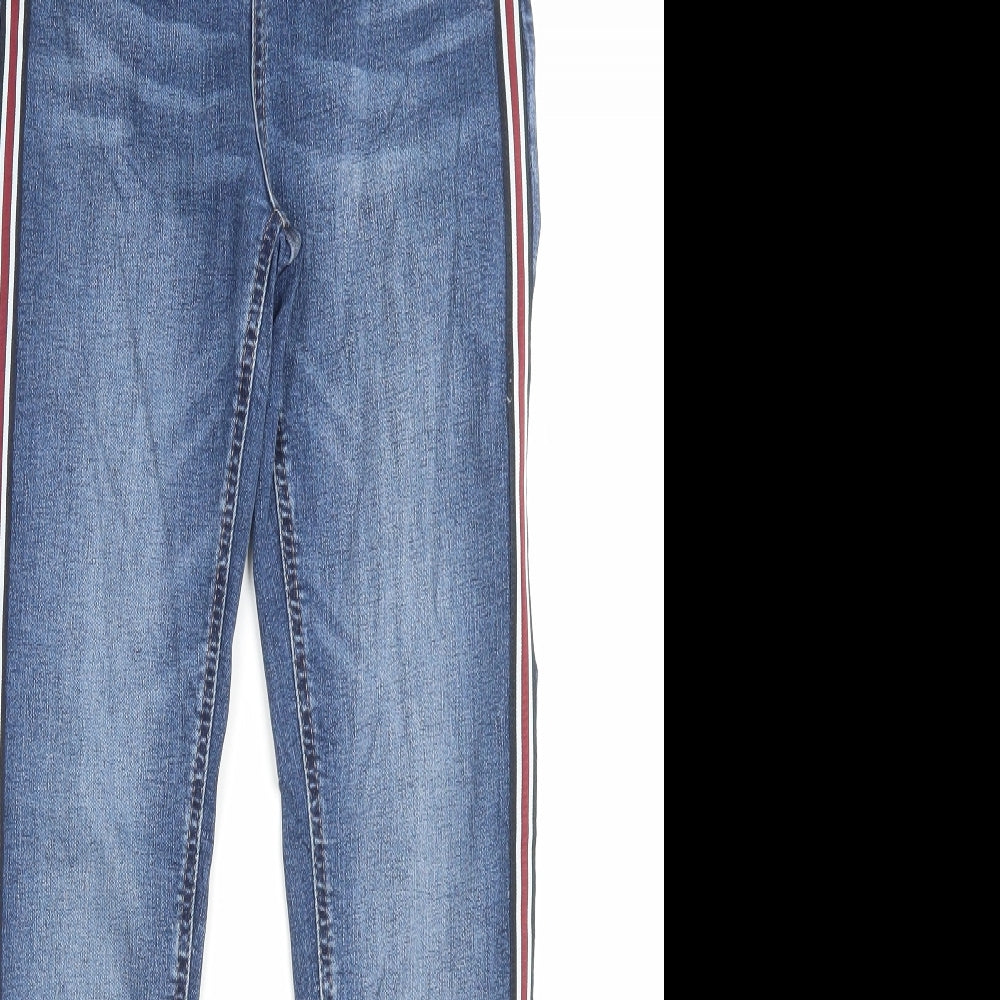 Marks and Spencer Womens Blue Cotton Skinny Jeans Size 6 L29 in Regular Button