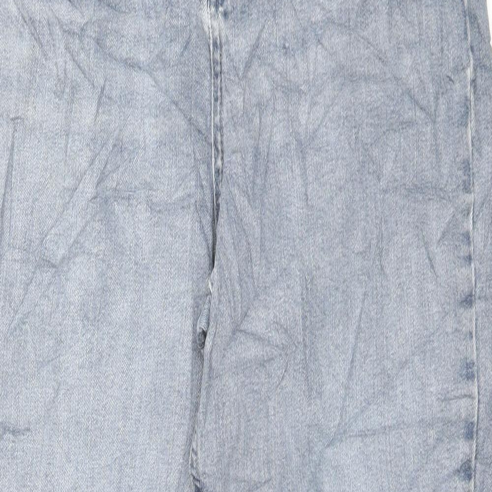 Marks and Spencer Womens Grey Cotton Mom Jeans Size 12 L29 in Regular Button