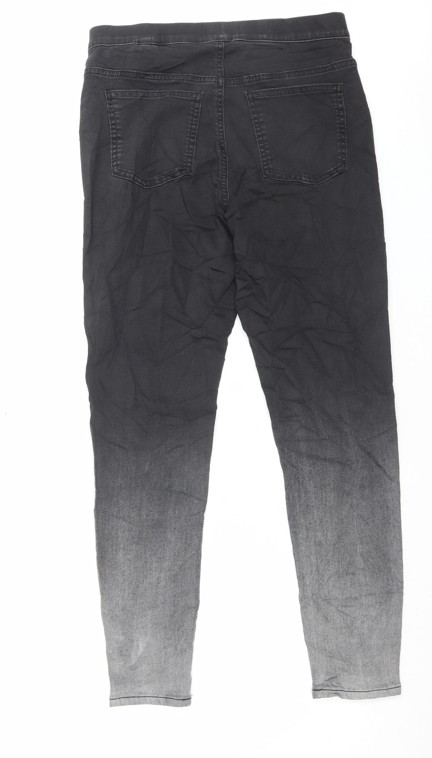 Marks and Spencer Womens Black Cotton Jegging Trousers Size 12 L28 in Regular