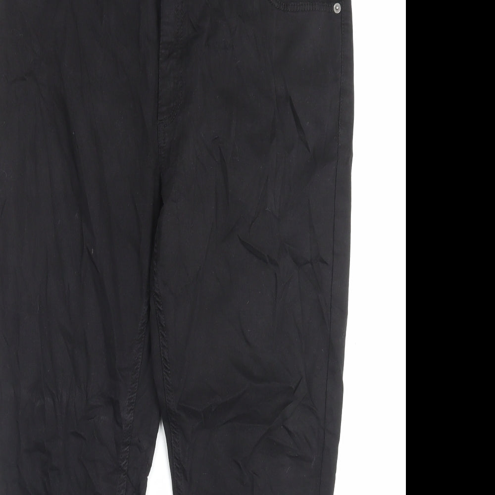 Marks and Spencer Womens Black Cotton Skinny Jeans Size 16 L26 in Regular Button