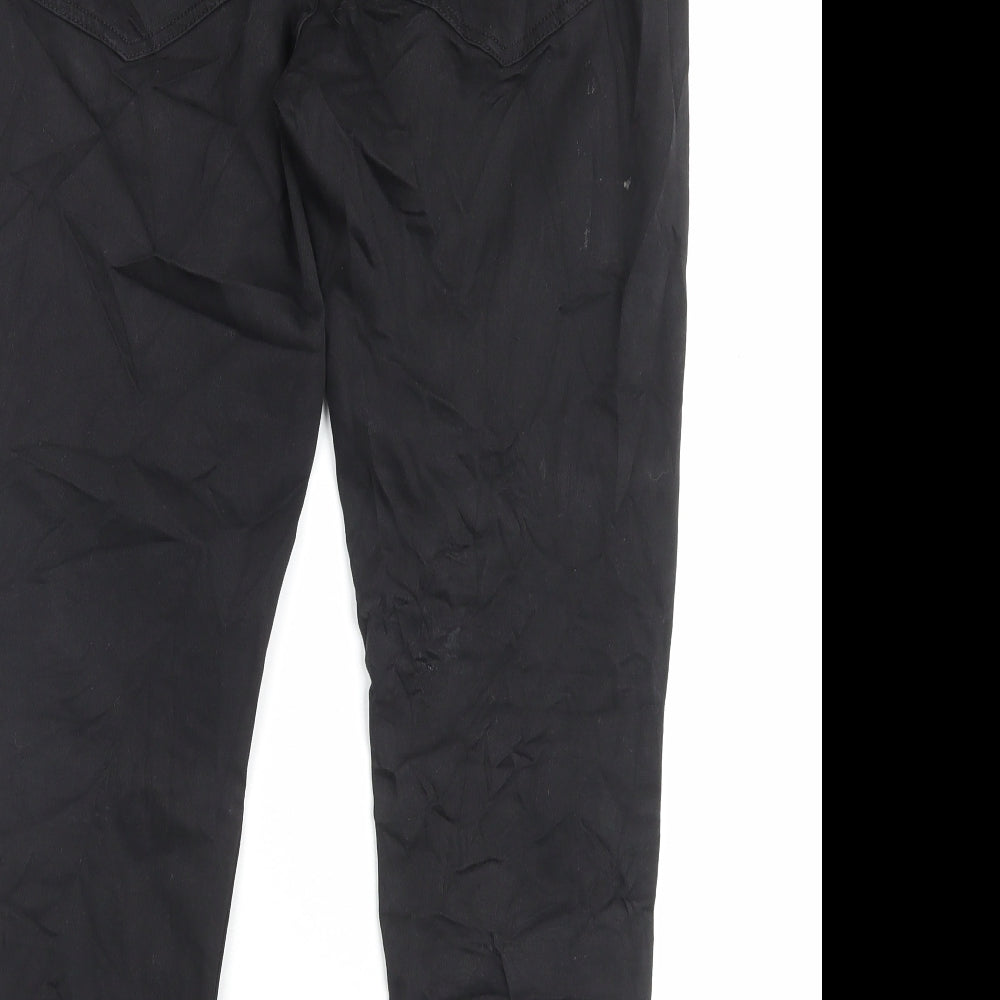 Marks and Spencer Womens Black Cotton Skinny Jeans Size 16 L26 in Regular Button