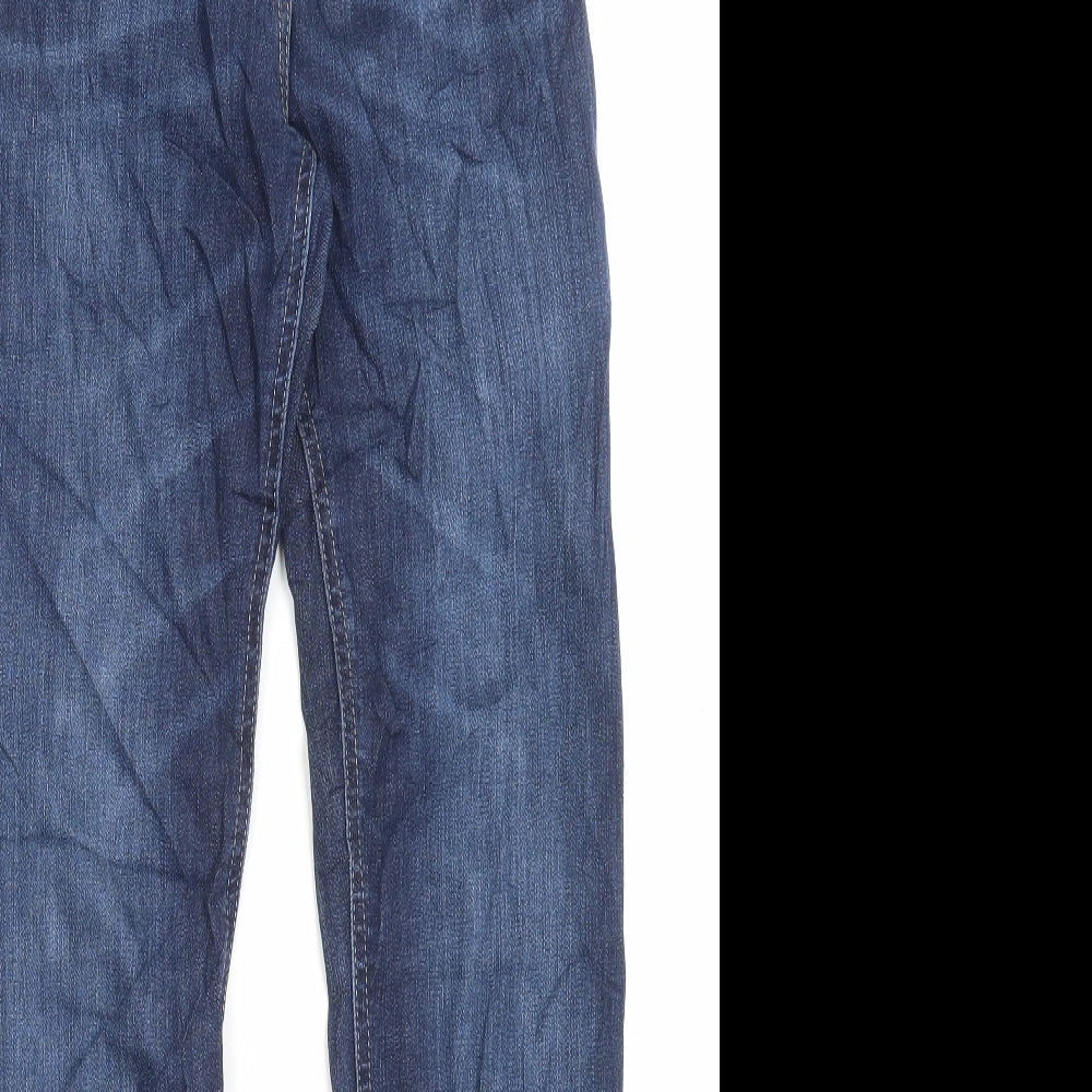 Marks and Spencer Womens Blue Cotton Straight Jeans Size 8 L30 in Regular Button