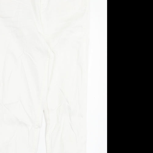 Marks and Spencer Womens White Cotton Skinny Jeans Size 10 L28 in Regular Button
