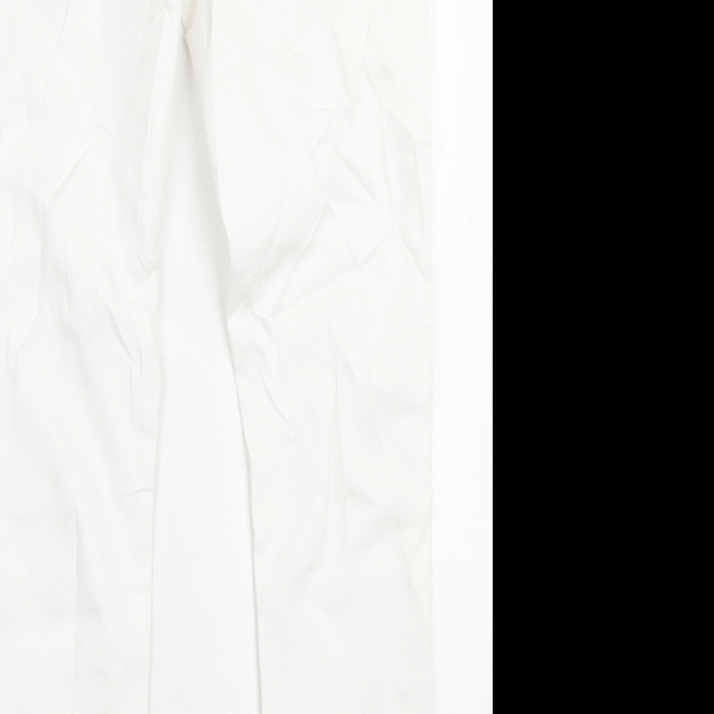 Marks and Spencer Womens White Cotton Skinny Jeans Size 10 L28 in Regular Button