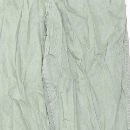 Marks and Spencer Womens Gold Cotton Trousers Size 18 L31 in Regular Drawstring