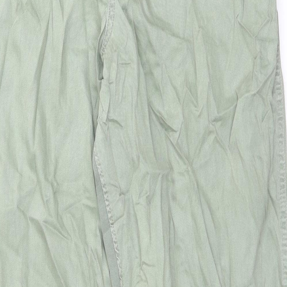 Marks and Spencer Womens Gold Cotton Trousers Size 18 L31 in Regular Drawstring