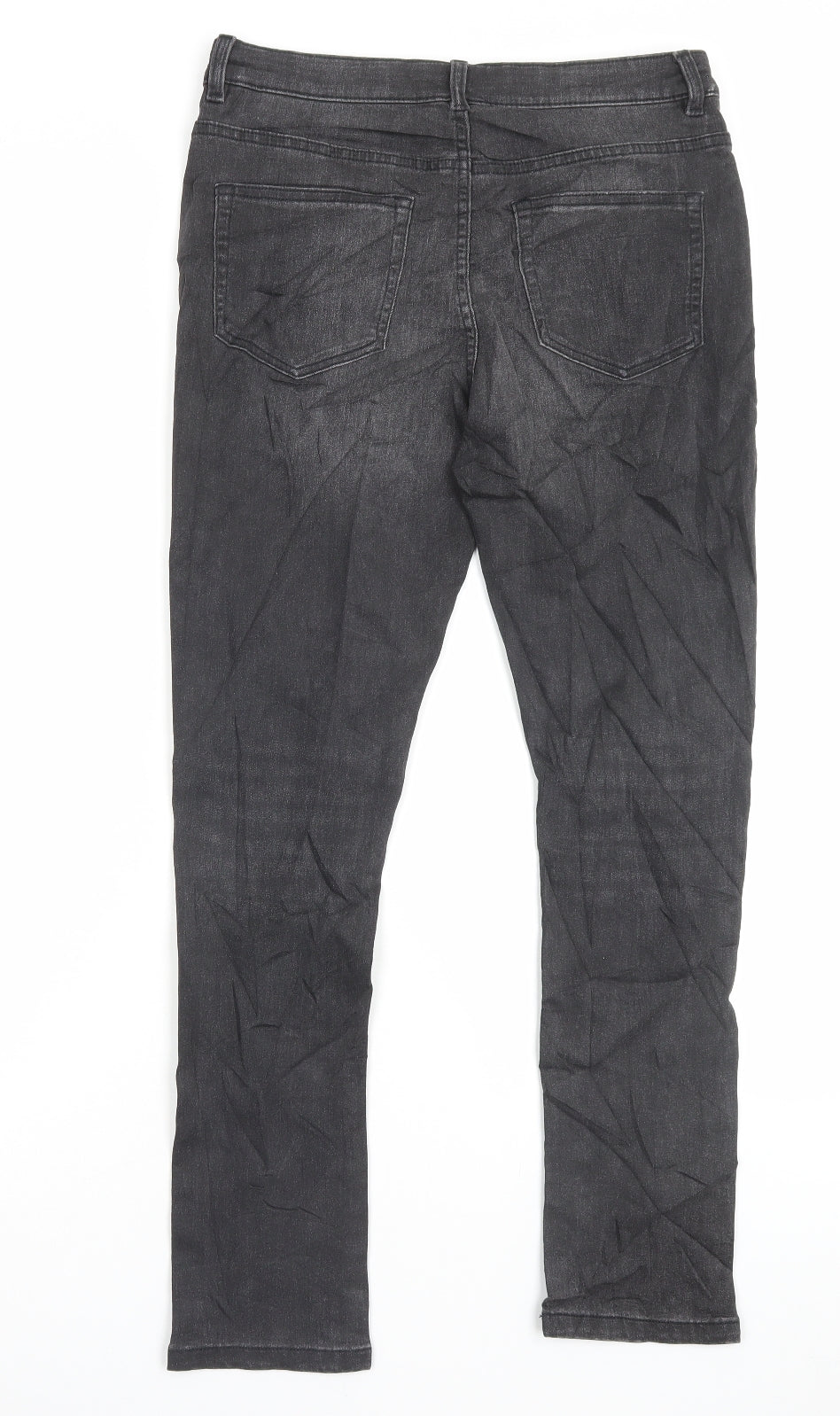 Marks and Spencer Boys Black Cotton Skinny Jeans Size 13-14 Years Regular Button