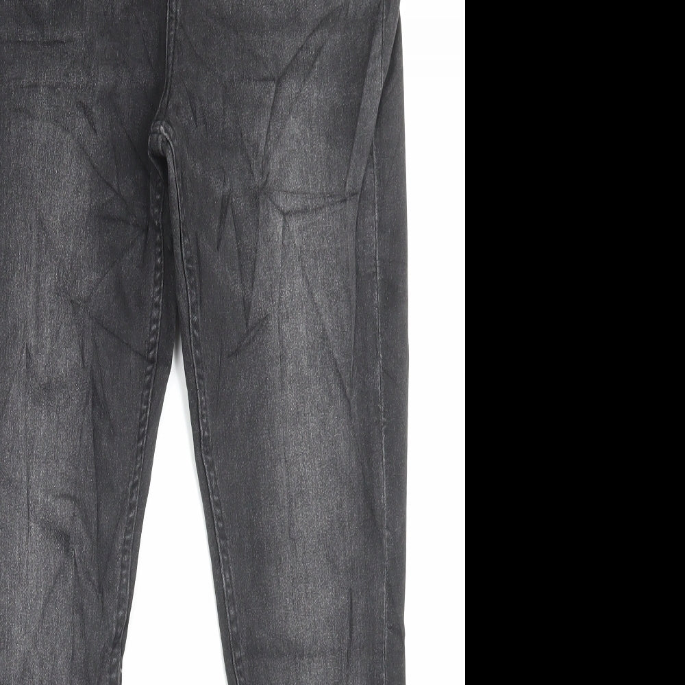 Marks and Spencer Boys Black Cotton Skinny Jeans Size 13-14 Years Regular Button