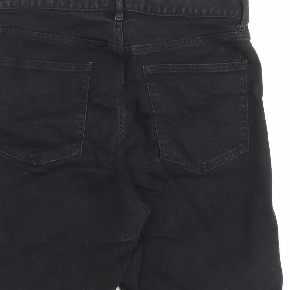 H&M Mens Black Cotton Bermuda Shorts Size 33 in L9 in Regular Button