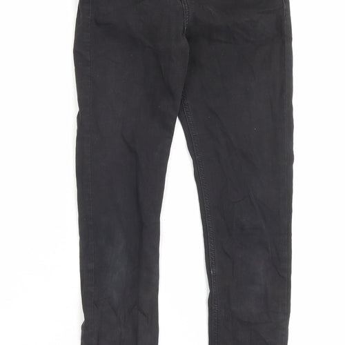 Topshop Womens Black Cotton Skinny Jeans Size 26 in L32 in Regular Button