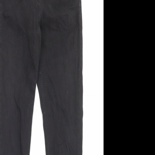 Topshop Womens Black Cotton Skinny Jeans Size 26 in L32 in Regular Button