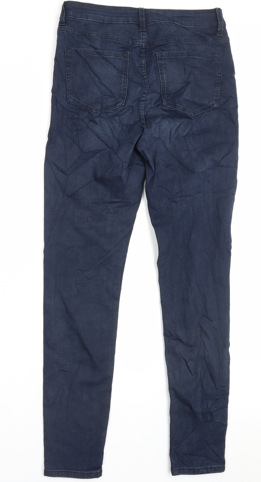 Marks and Spencer Womens Blue Cotton Skinny Jeans Size 10 L31 in Regular Button