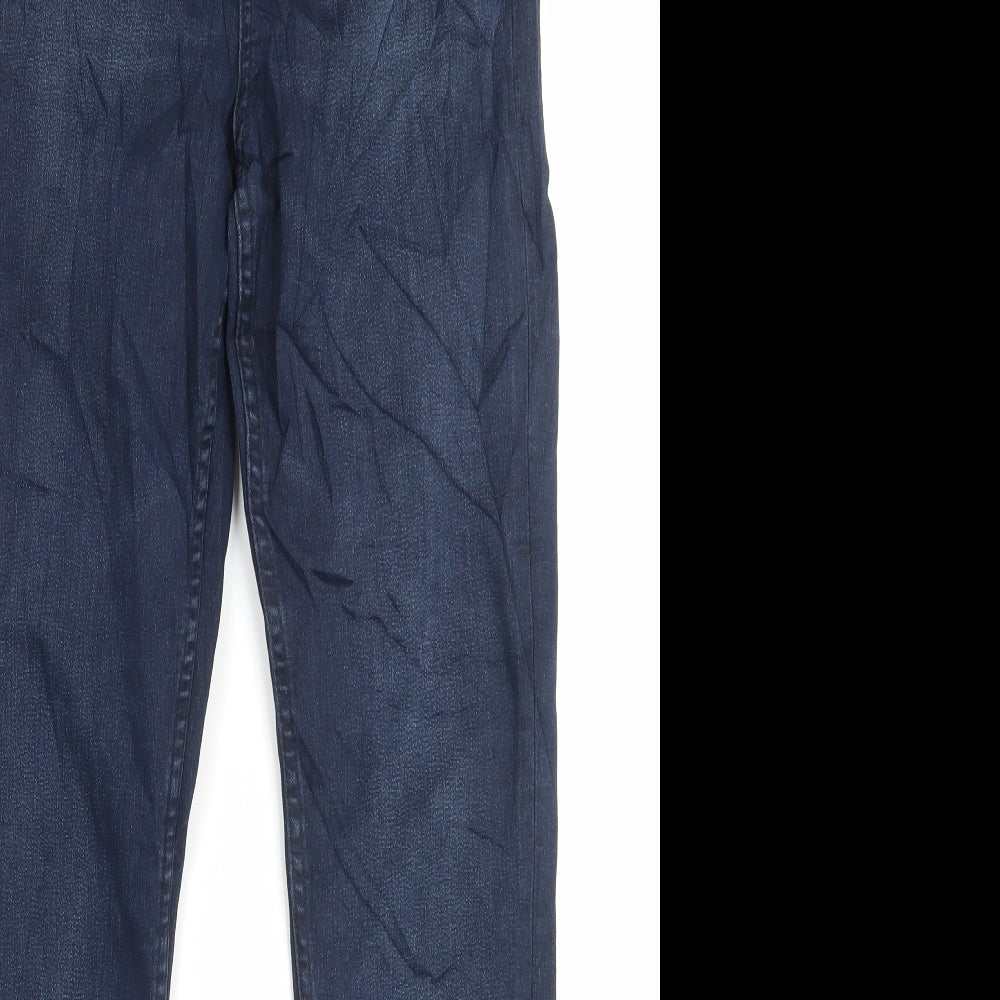 Marks and Spencer Womens Blue Cotton Skinny Jeans Size 10 L31 in Regular Button