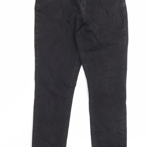 Denim & Co. Womens Black Cotton Skinny Jeans Size 10 L28 in Regular Button