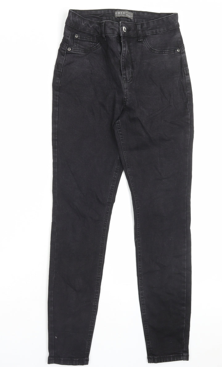 Denim & Co. Womens Black Cotton Skinny Jeans Size 10 L28 in Regular Button