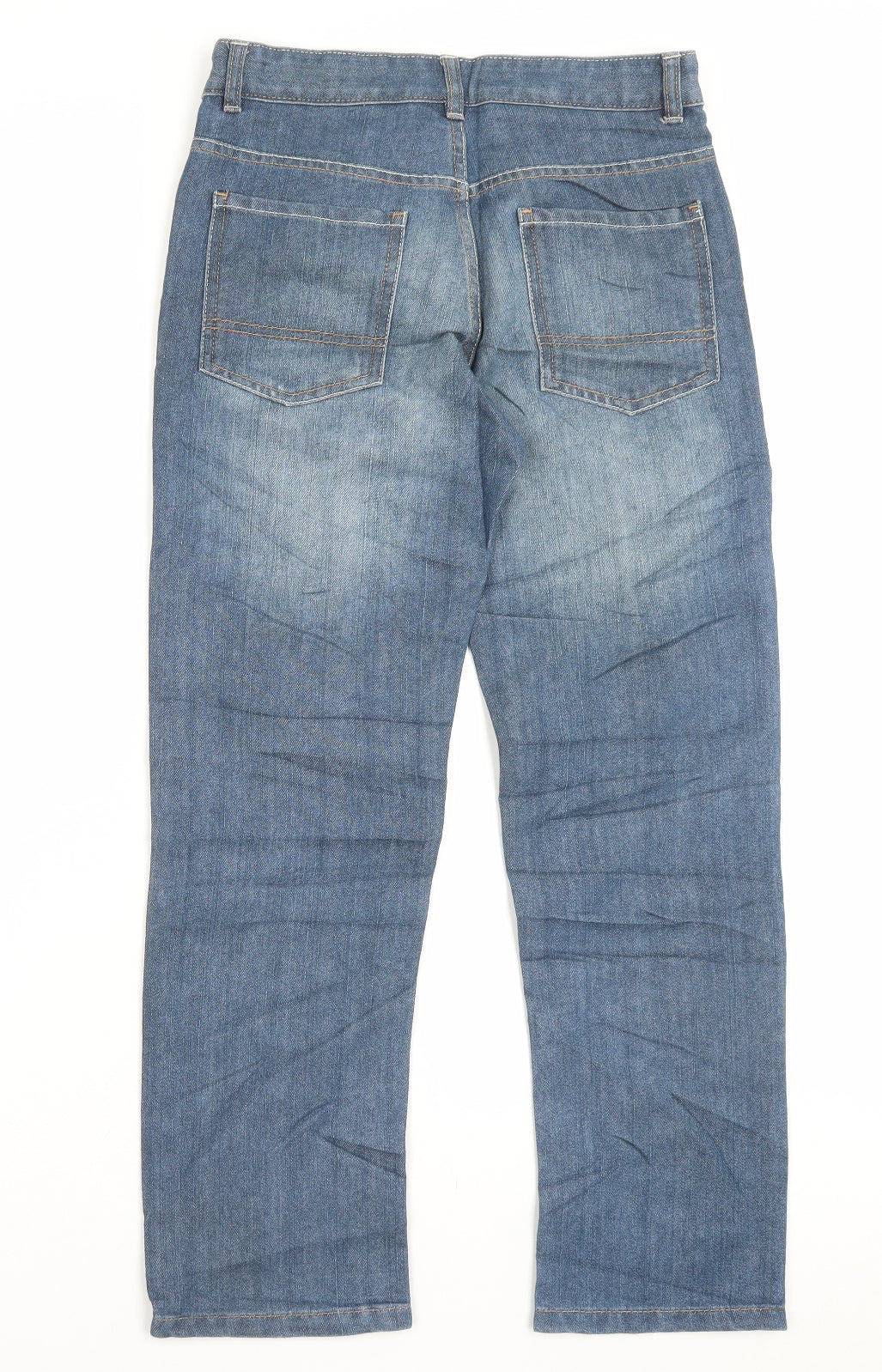 George Boys Blue Cotton Straight Jeans Size 10-11 Years Regular Button