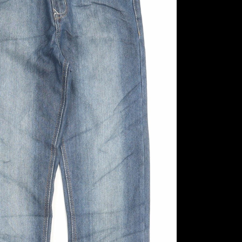 George Boys Blue Cotton Straight Jeans Size 10-11 Years Regular Button