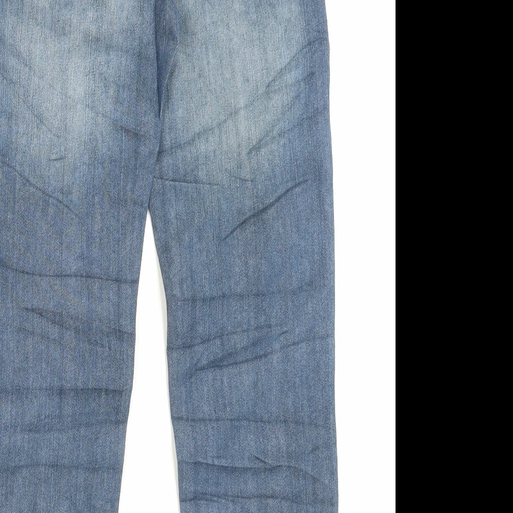 George Boys Blue Cotton Straight Jeans Size 10-11 Years Regular Button