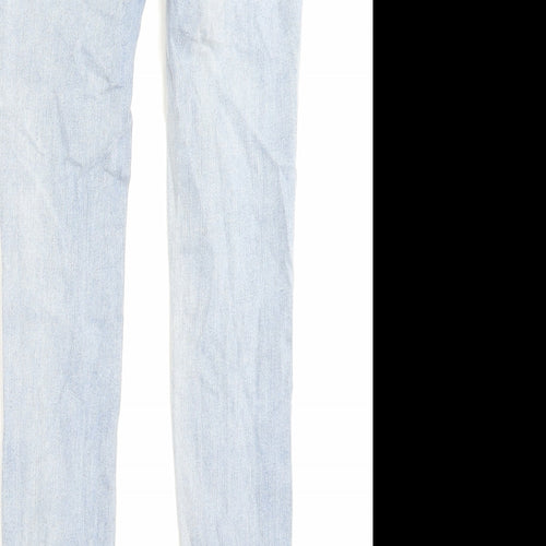 Pull&Bear Womens Blue Cotton Skinny Jeans Size 6 L29 in Regular Button