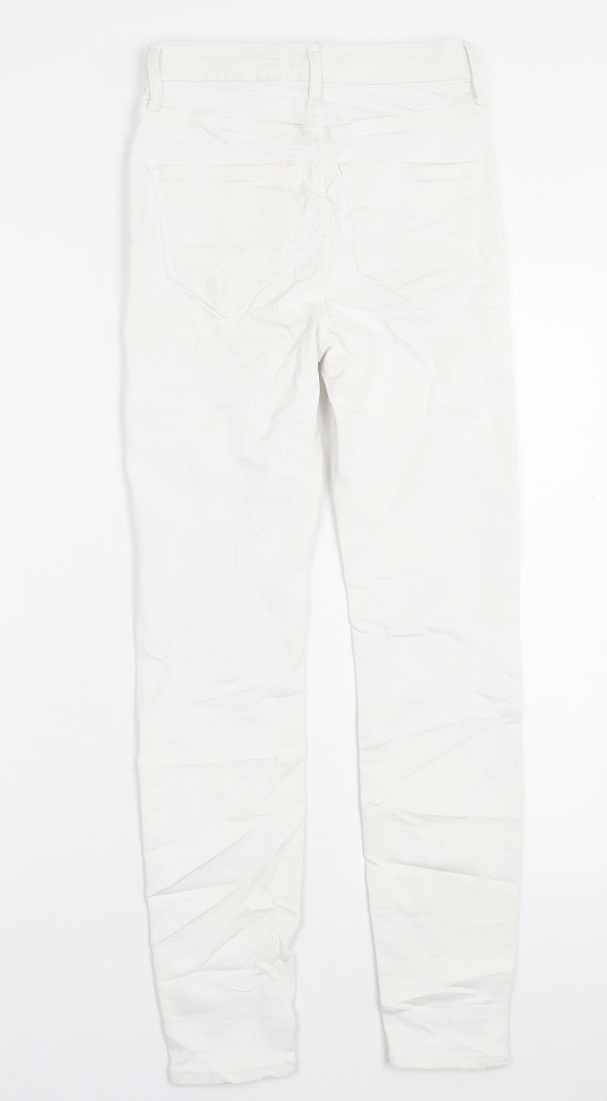 River Island Womens White Cotton Skinny Jeans Size 8 L26 in Regular Button