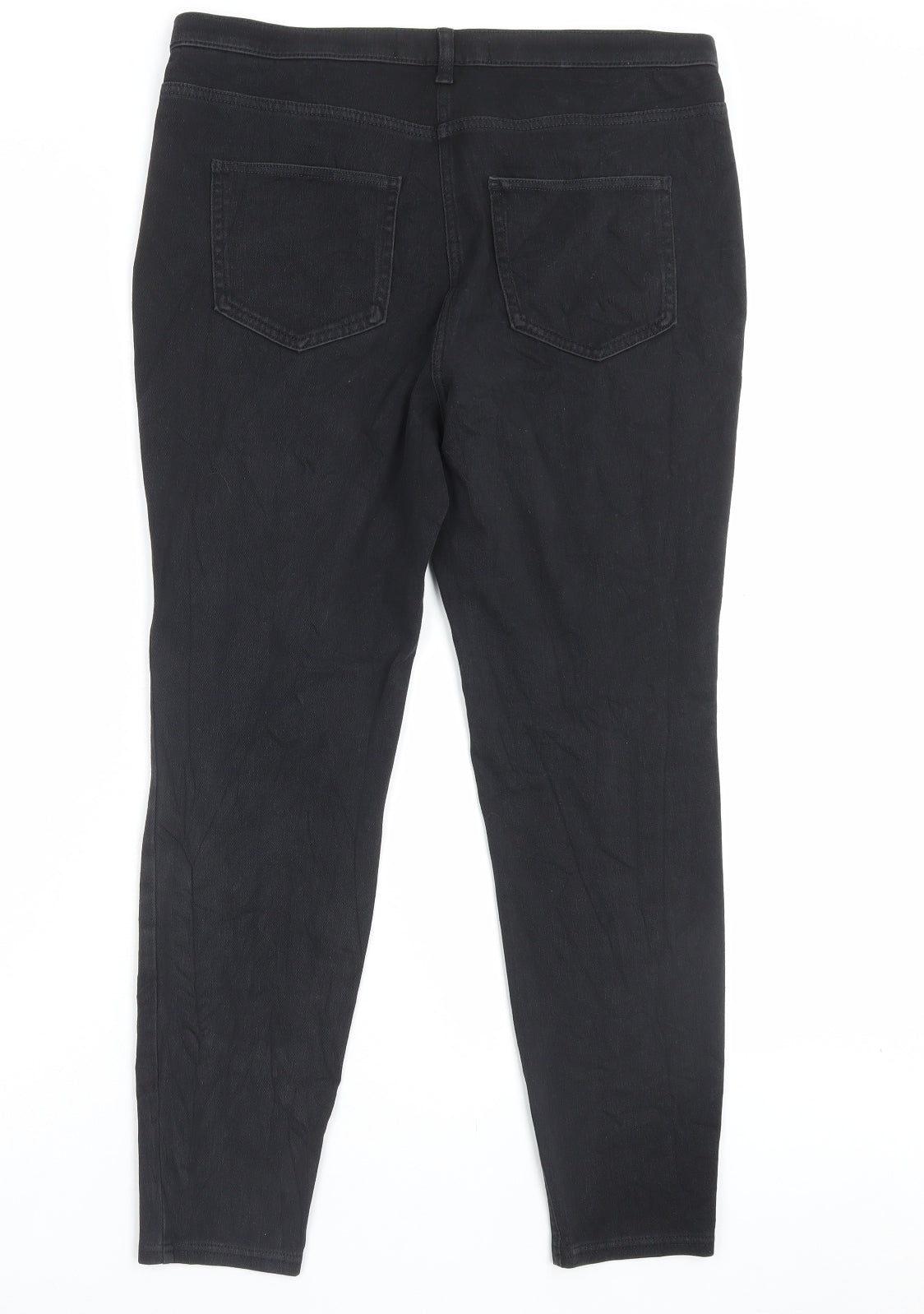 NEXT Womens Black Cotton Jegging Trousers Size 16 L27 in Regular