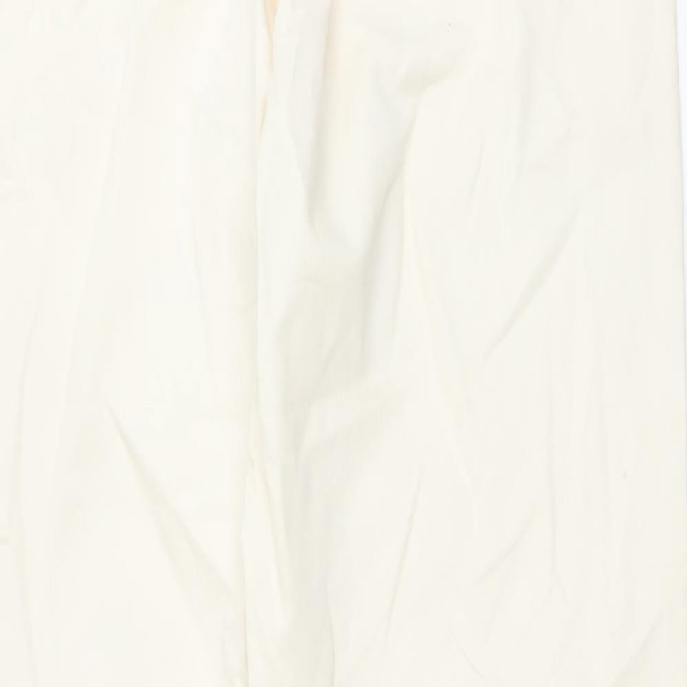 Austin Reed Womens Ivory Cotton Straight Jeans Size 16 L30 in Regular Button