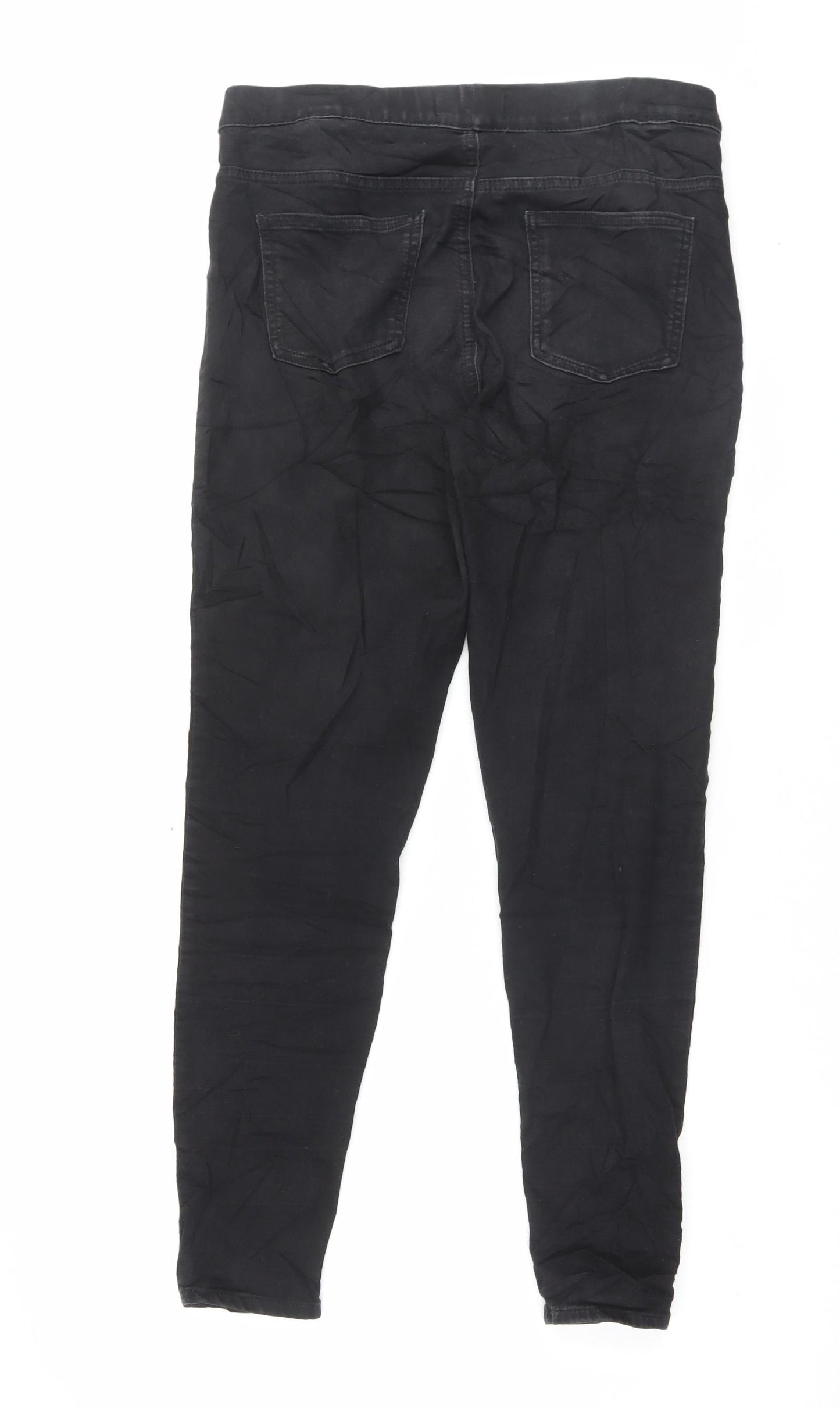 Marks and Spencer Womens Black Cotton Jegging Trousers Size 14 L27 in Regular