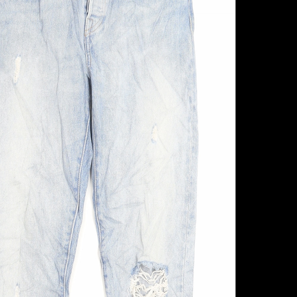 Signature by Levi Strauss & Co. Womens Blue Cotton Straight Jeans Size 32 in L28 in Regular Button