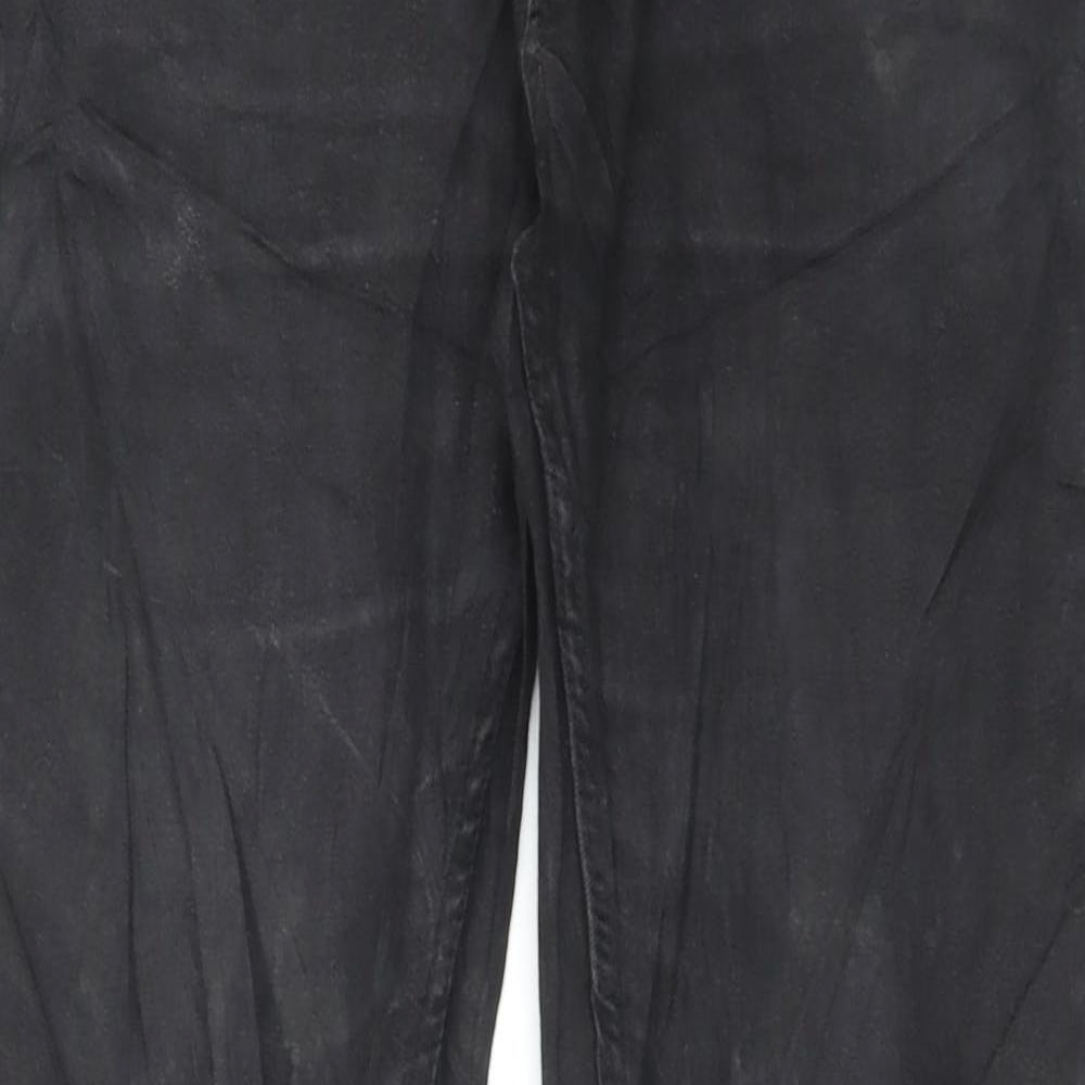 Peacocks Mens Black Cotton Skinny Jeans Size 32 in L30 in Regular Button