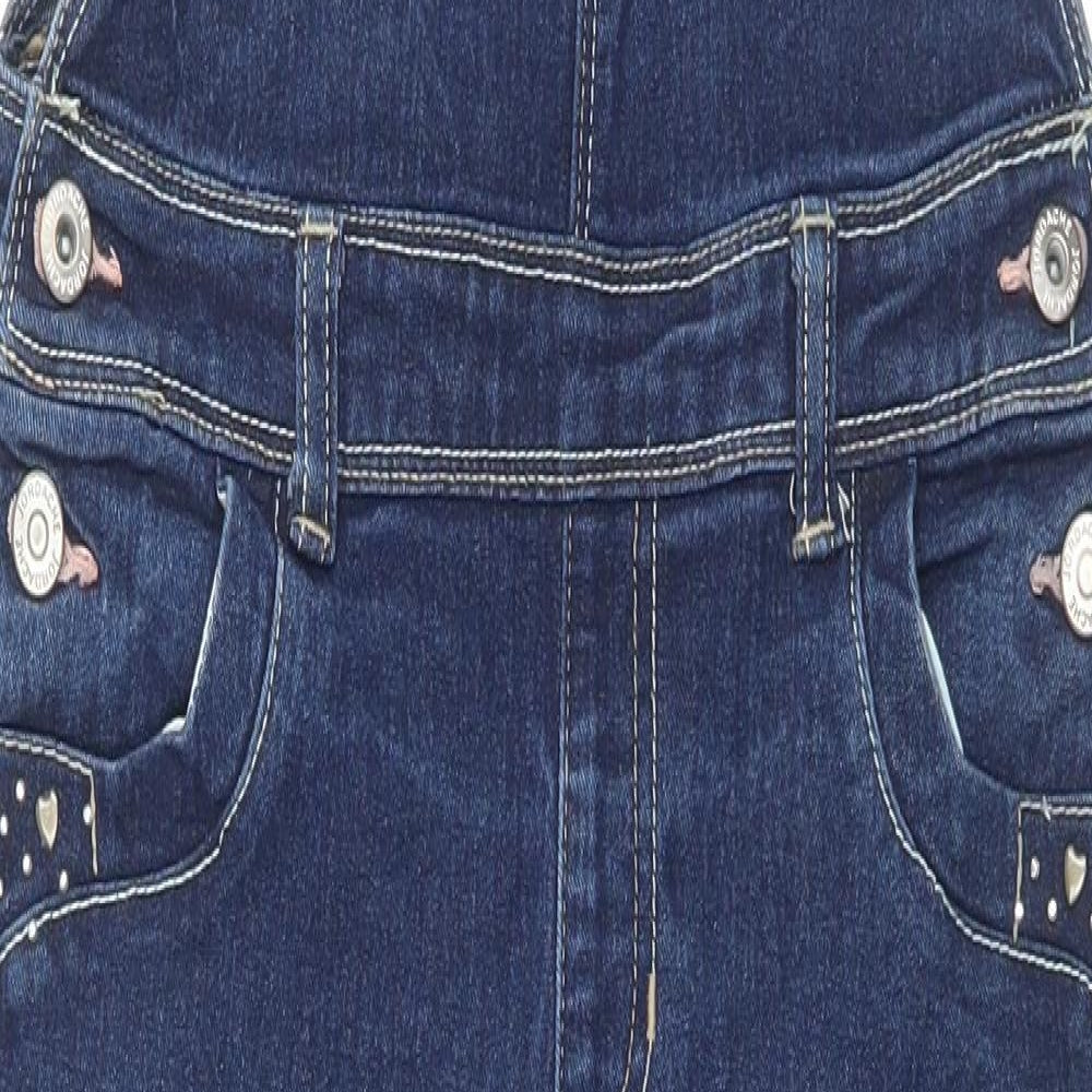 Jordache Womens Blue Cotton Dungaree One-Piece Size 10 Buckle
