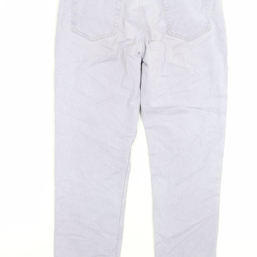 Marks and Spencer Womens Purple Cotton Straight Jeans Size 12 L27 in Regular Button
