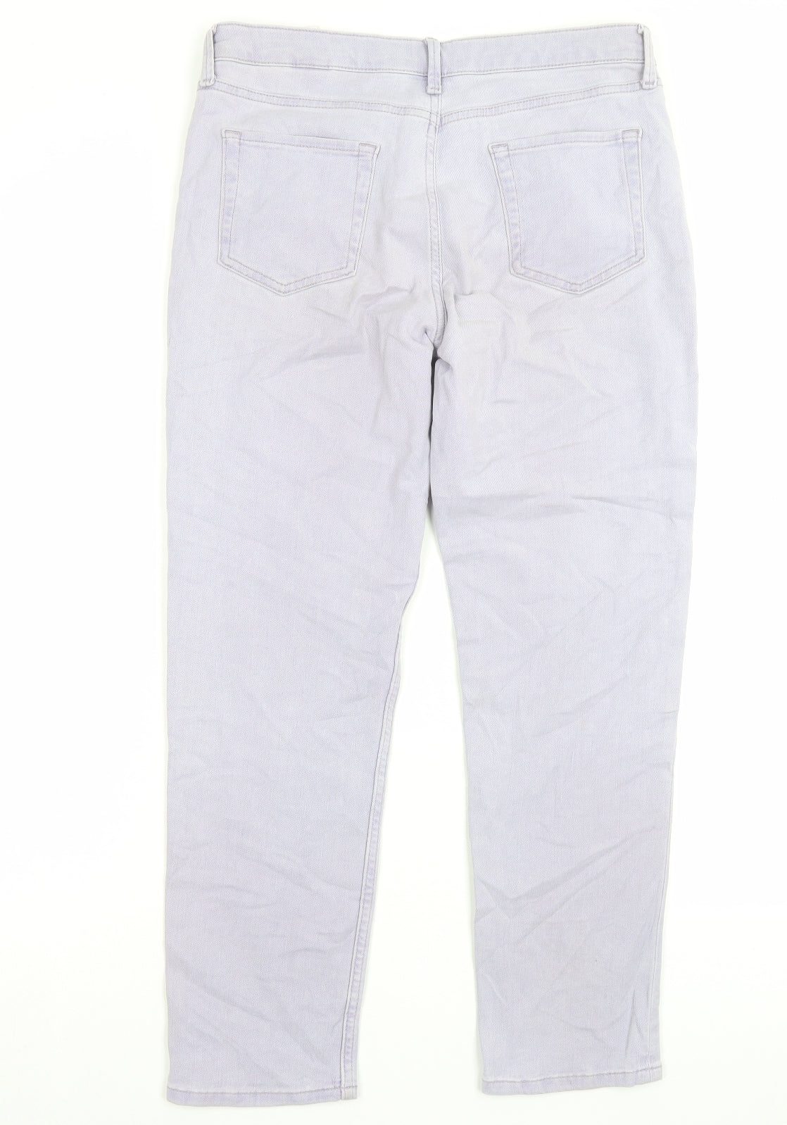 Marks and Spencer Womens Purple Cotton Straight Jeans Size 12 L27 in Regular Button