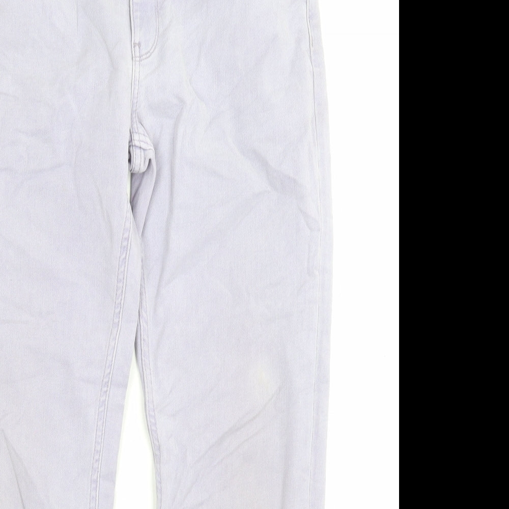 Marks and Spencer Womens Purple Cotton Straight Jeans Size 12 L27 in Regular Button