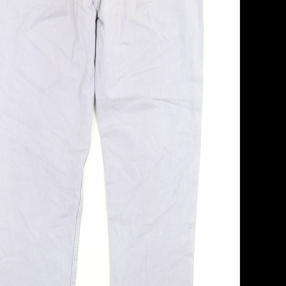 Marks and Spencer Womens Purple Cotton Straight Jeans Size 12 L27 in Regular Button