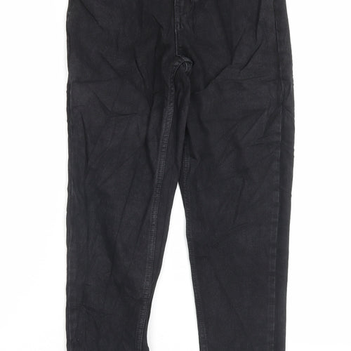 Denim & Co. Womens Black Cotton Straight Jeans Size 8 L27 in Regular Button