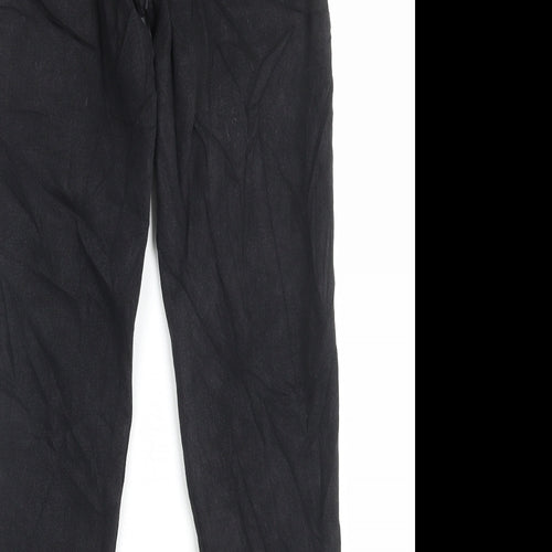 Denim & Co. Womens Black Cotton Straight Jeans Size 8 L27 in Regular Button