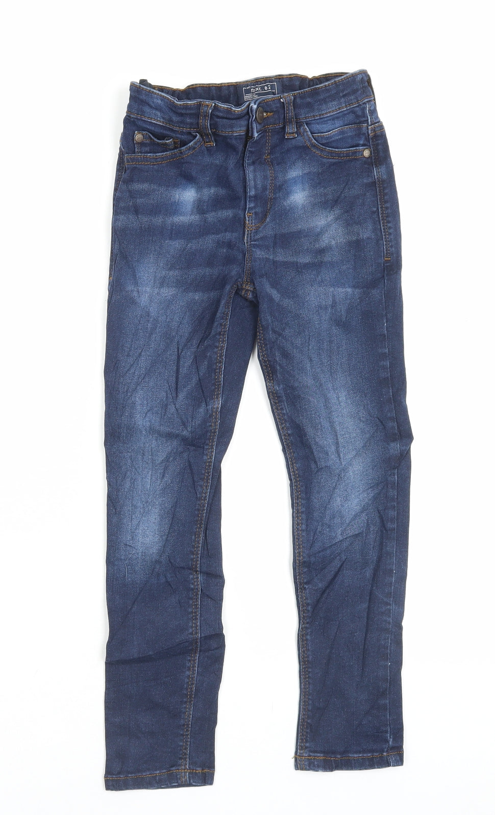 NEXT Boys Blue Cotton Straight Jeans Size 7 Years Regular Button