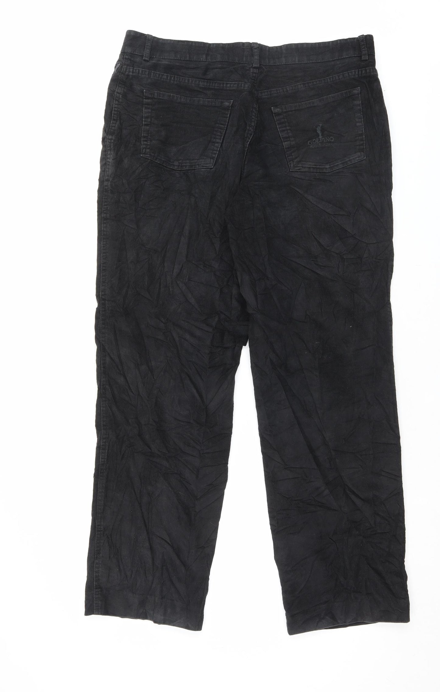 GOLFINO Mens Black Cotton Trousers Size 36 in L30 in Regular Button - Golf Trousers