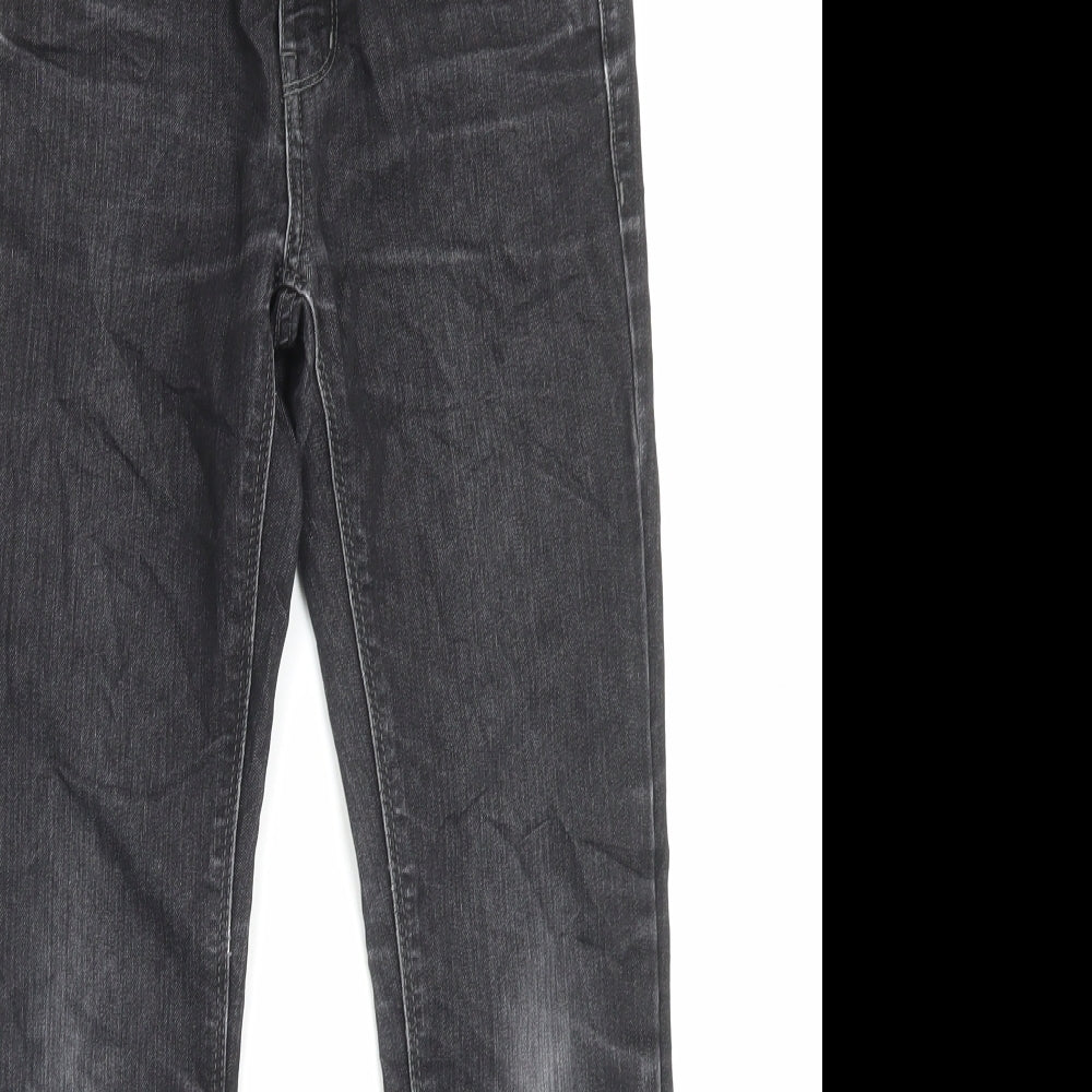 C&A Boys Black Cotton Straight Jeans Size 11 Years Regular Button