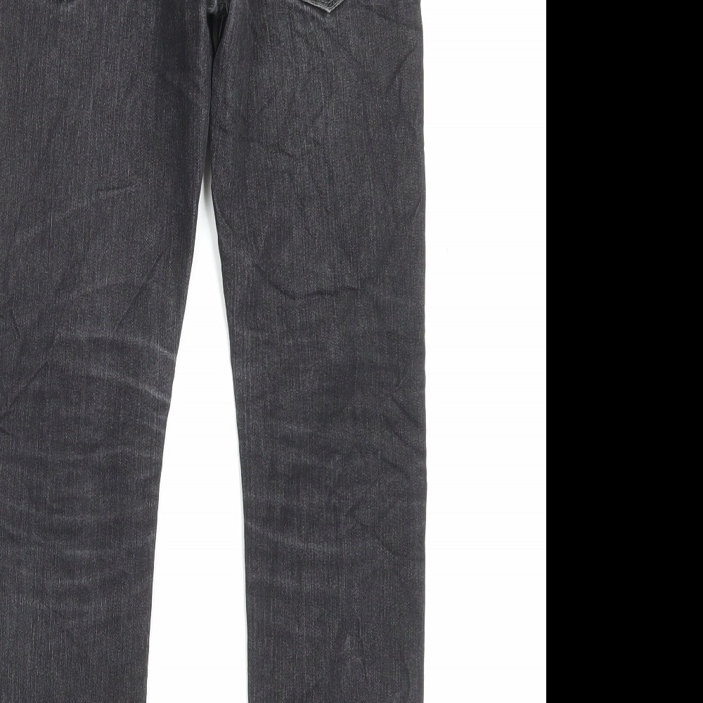 C&A Boys Black Cotton Straight Jeans Size 11 Years Regular Button