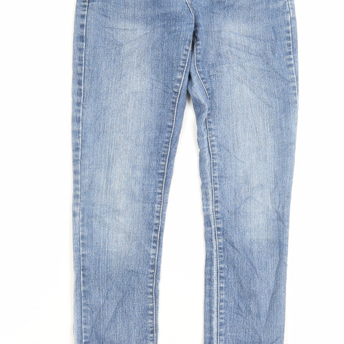 Denim&co Womens Blue Cotton Skinny Jeans Size 6 L29 in Regular Button