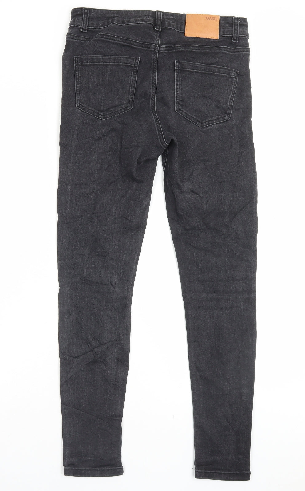 Oasis Womens Black Cotton Skinny Jeans Size 10 L27 in Regular Button
