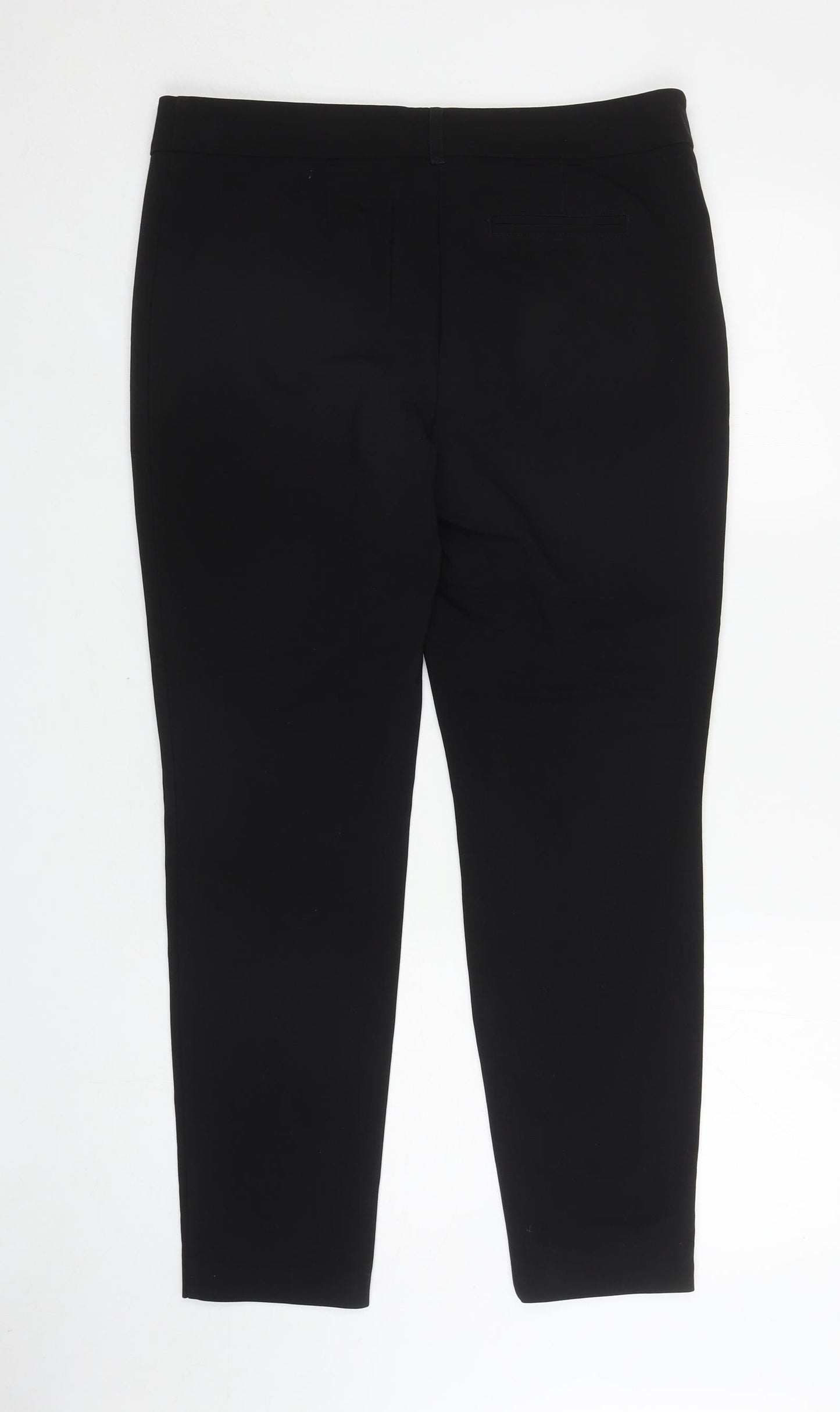 Papaya Womens Black Cotton Capri Trousers Size 14 L27 in Regular Zip