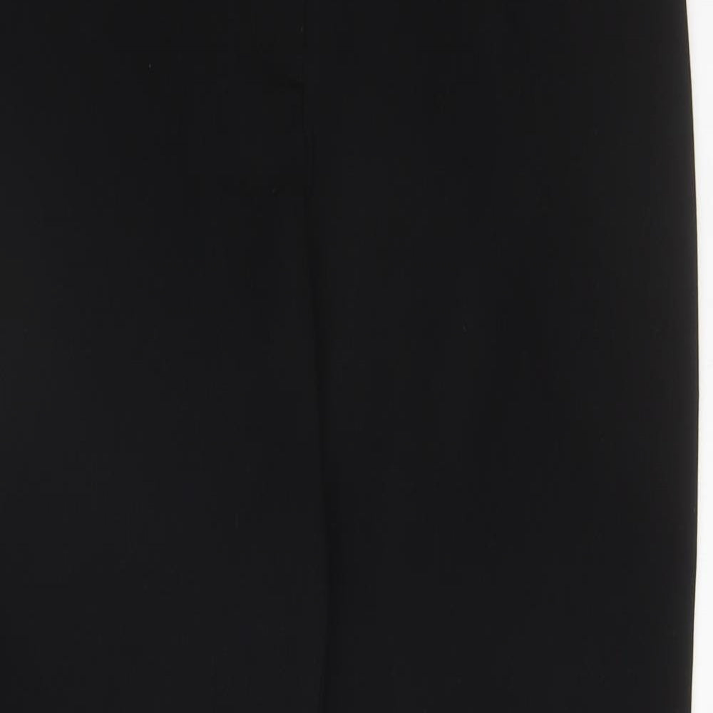 Papaya Womens Black Cotton Capri Trousers Size 14 L27 in Regular Zip